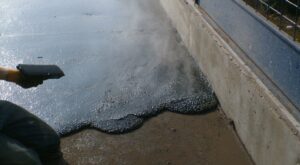 Photo of IKO Permascreed LI mastic asphalt screeding