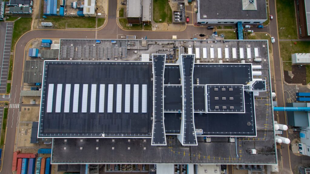 Photo of the completed Culham Science Centre IKO ULTRA Gold 20 roofing system installation