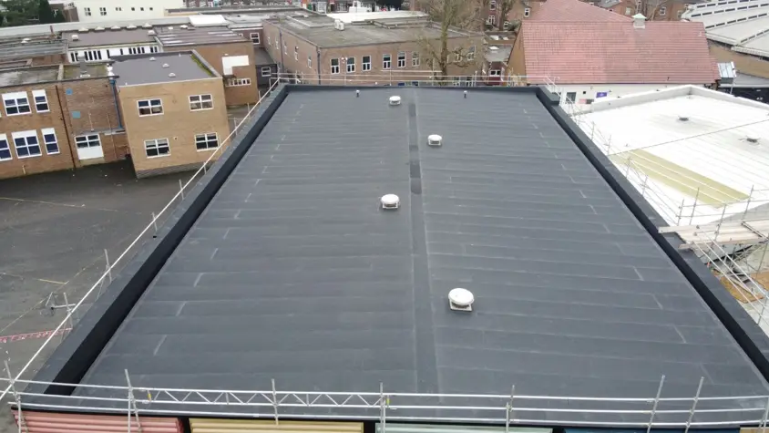 Photo of Perry Hall Academy, Wolverhampton after the IKO waterproofing installation