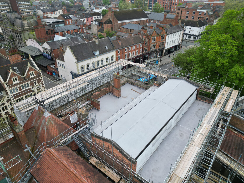 Photo of the completed Derby Museum & Art Gallery IKO Permaphalt roofing system