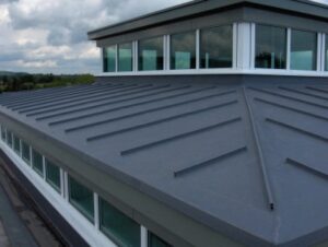 Photo showing a TPE membrane roofing system