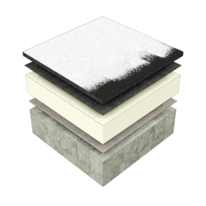 3D build-up graphic of an IKO Roofstar Plus system