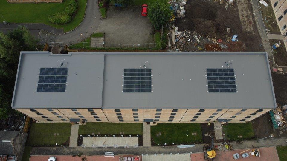 Photo of the East End Glasgow flatted development roof