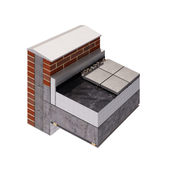 3D build-up graphic of an IKO enertherm EPS insulation system