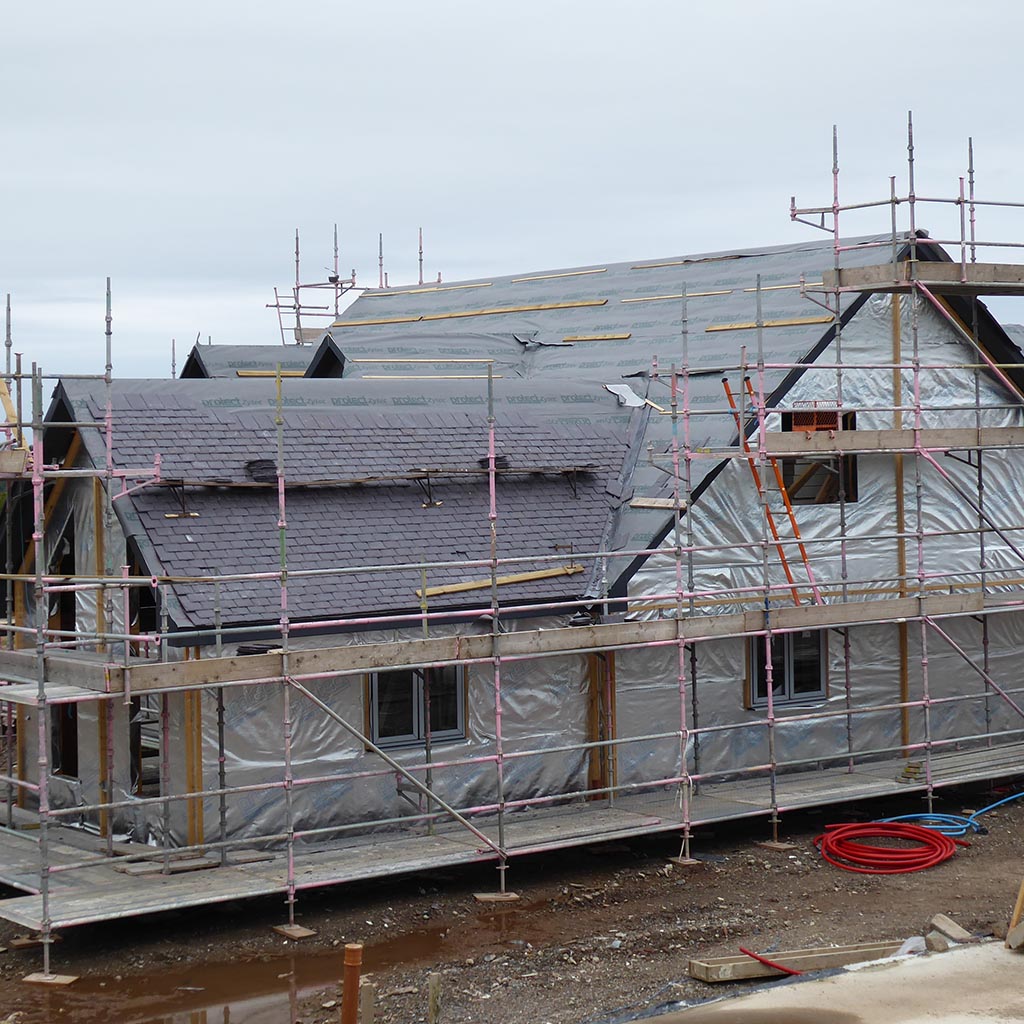 Photo of Highwood House, West Coast of Scotland under construction