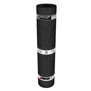 Image of a black coloured IKO Britorch SBS Torch-On Capsheet roll