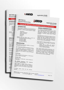 Mock-up of the IKO Hyload SA Waterproofing System Guidance Document front cover