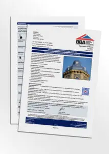 Mock-up of the IKO Armourplan SM BBA Certificate