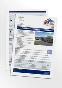 Mock-up of the IKO Spectraplan SG BBA Certificate