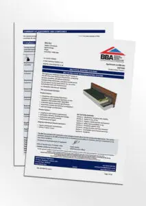 Mock-up of the IKO ULTRA Stick BBA Certificate