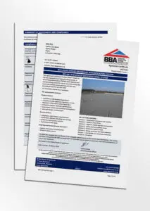 Mock-up of the IKO metatech BBA Certificate