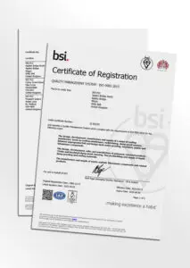 Mock-up of the IKO PLC ISO 9001 Certificate