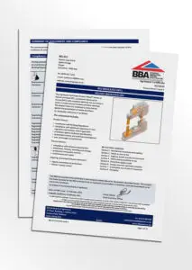 Mock-up of the IKO Hyload Insulated DPC (Damp Proof Course) BBA Certificate