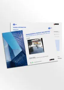 Mock-up of the IKO Permascreed LI EPD Certificate