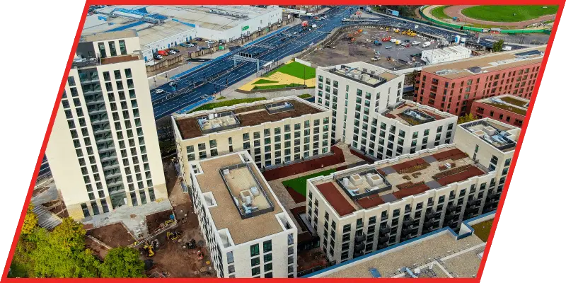Photo of a new build sector residential roofing system