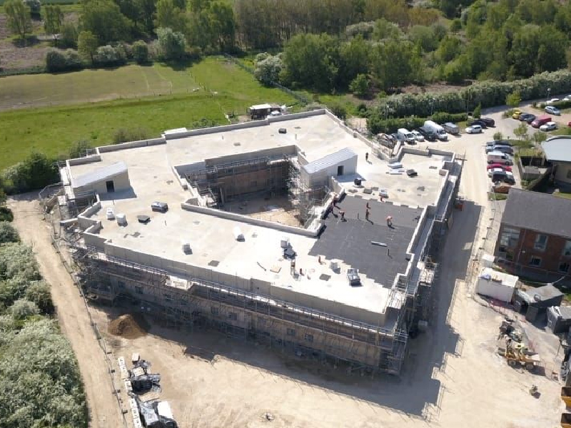 Photo of the IKO Armourplan PSG and P single ply membrane systems installed at Cygnet Hospital in Sherwood, Nottinghamshire