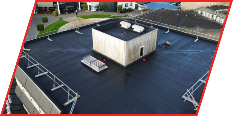 Photo of a completed education sector school roofing system