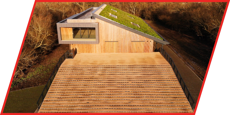 Photo of a completed education sector school roofing system
