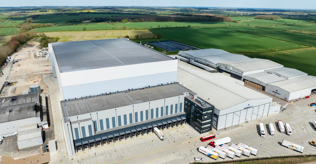 Photo of an IKO single ply industrial roofing system on a temperature-controlled warehousing project
