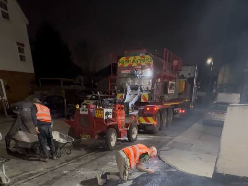 Photo of the IKO Permapark mastic asphalt car park waterproofing system installed at Sainsbury's Car Park, West Wickham, Greater London