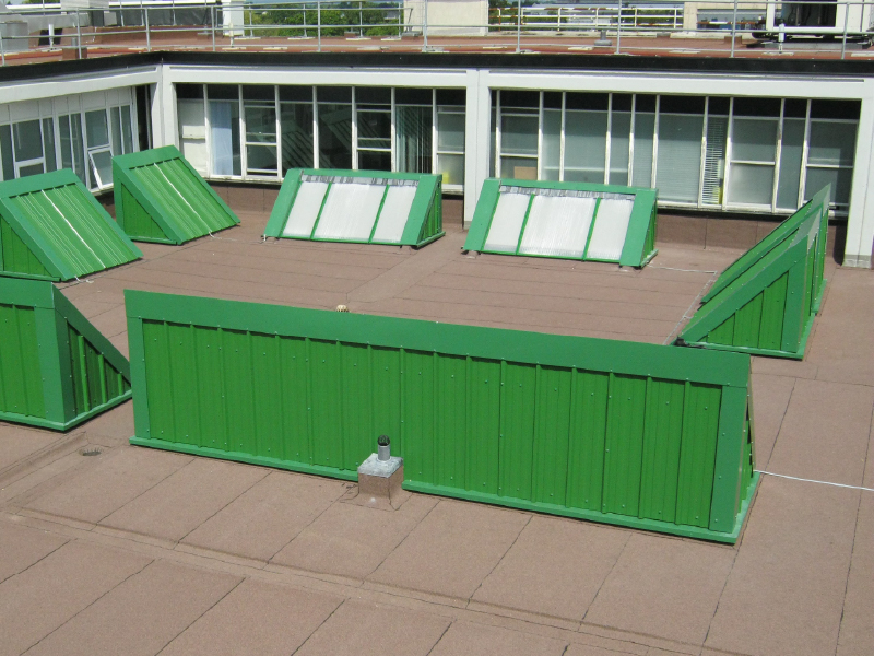 Photo of the IKO ULTRA Prevent 25 reinforced bituminous membrane flat roofing system installed at Wythenshawe Hospital