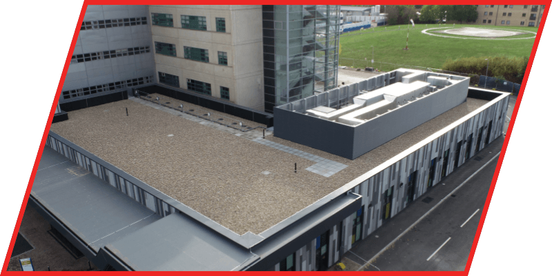 Aerial view photograph of Roofing Systems for Healthcare Facilities