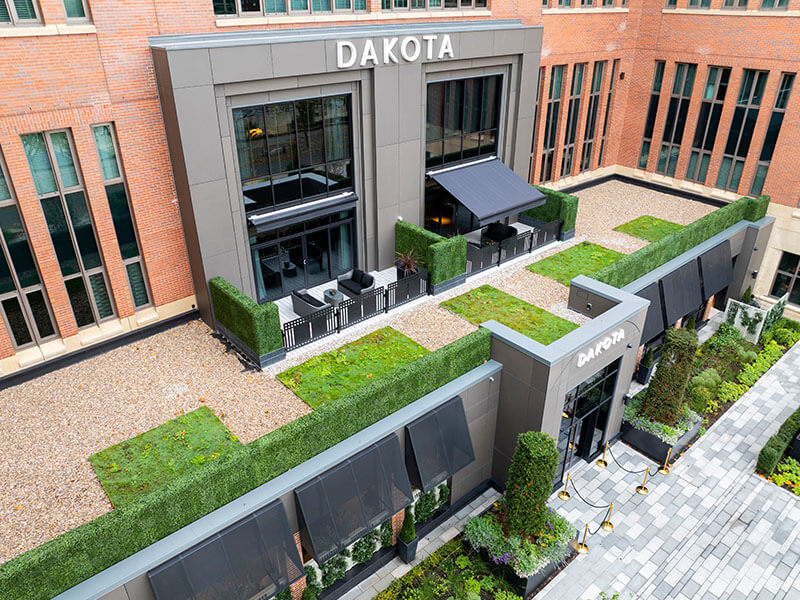 Photo of a completed IKO Permatec LI sustainable hot melt waterproofing system at Dakota Hotel, Newcastle