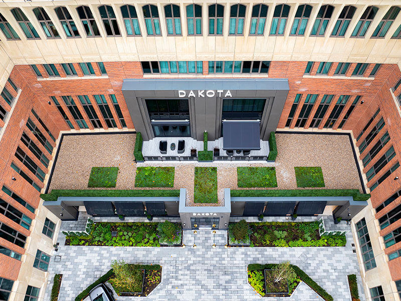 Photo of a completed IKO Permatec LI sustainable hot melt waterproofing system at Dakota Hotel, Newcastle