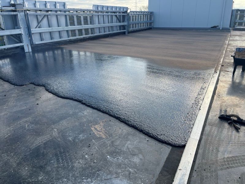 IKO Permapark waterproofing installed on a trafficked car park deck at Guildford Borough Council depot