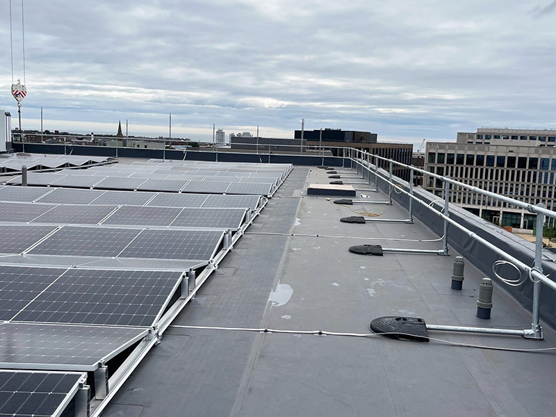 Single ply roofing installation at Sunderland Eye Hospital
