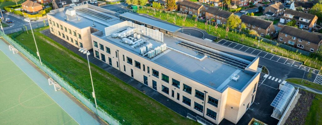 IKO CF25 roofing systems for education buildings, including warm, inverted and bio solar roof solutions
