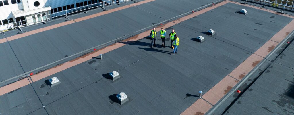 Education roof refurbishment project using IKO waterproofing systems on an existing school building