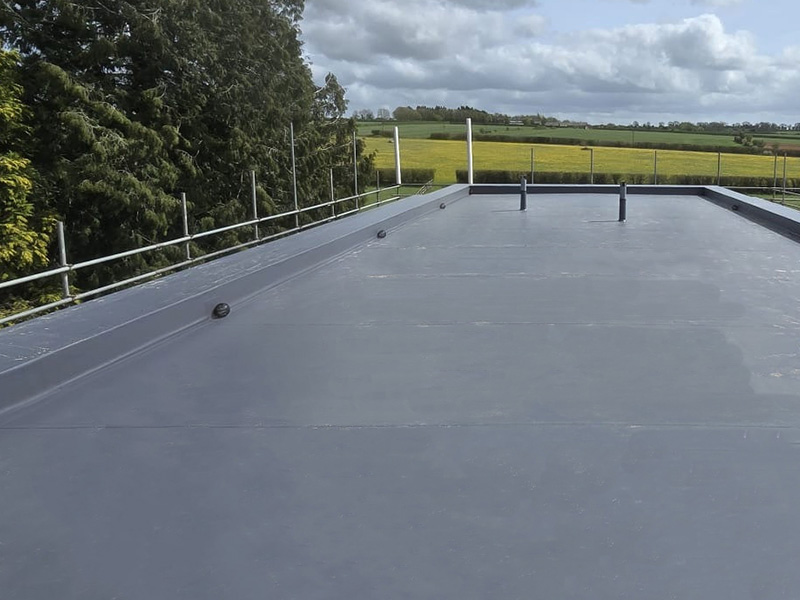 IKO Armourplan single ply roofing at Fox Hill House
